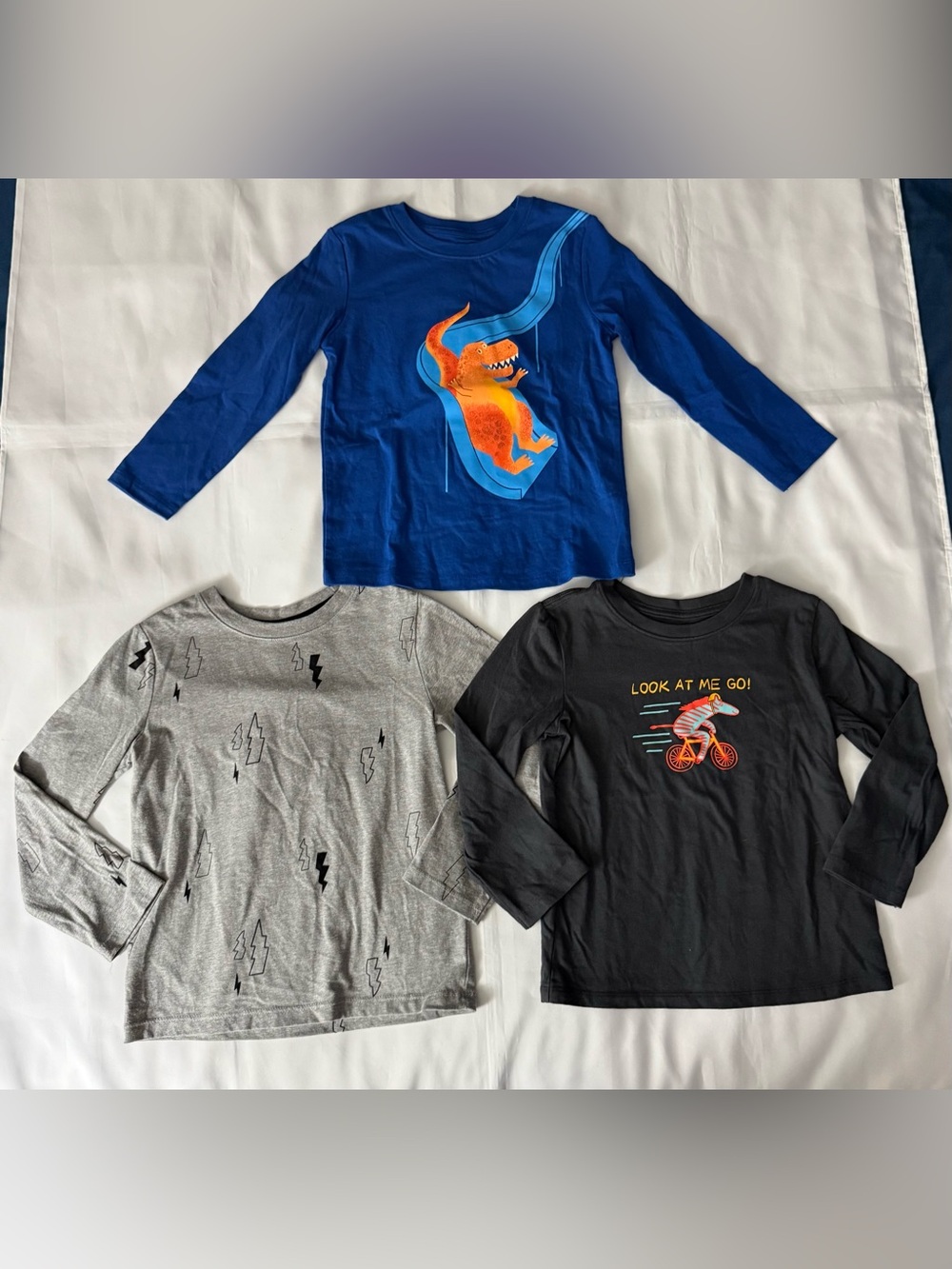 Cat & Jack 3pc Long Sleeve Graphic T-Shirts Bundle